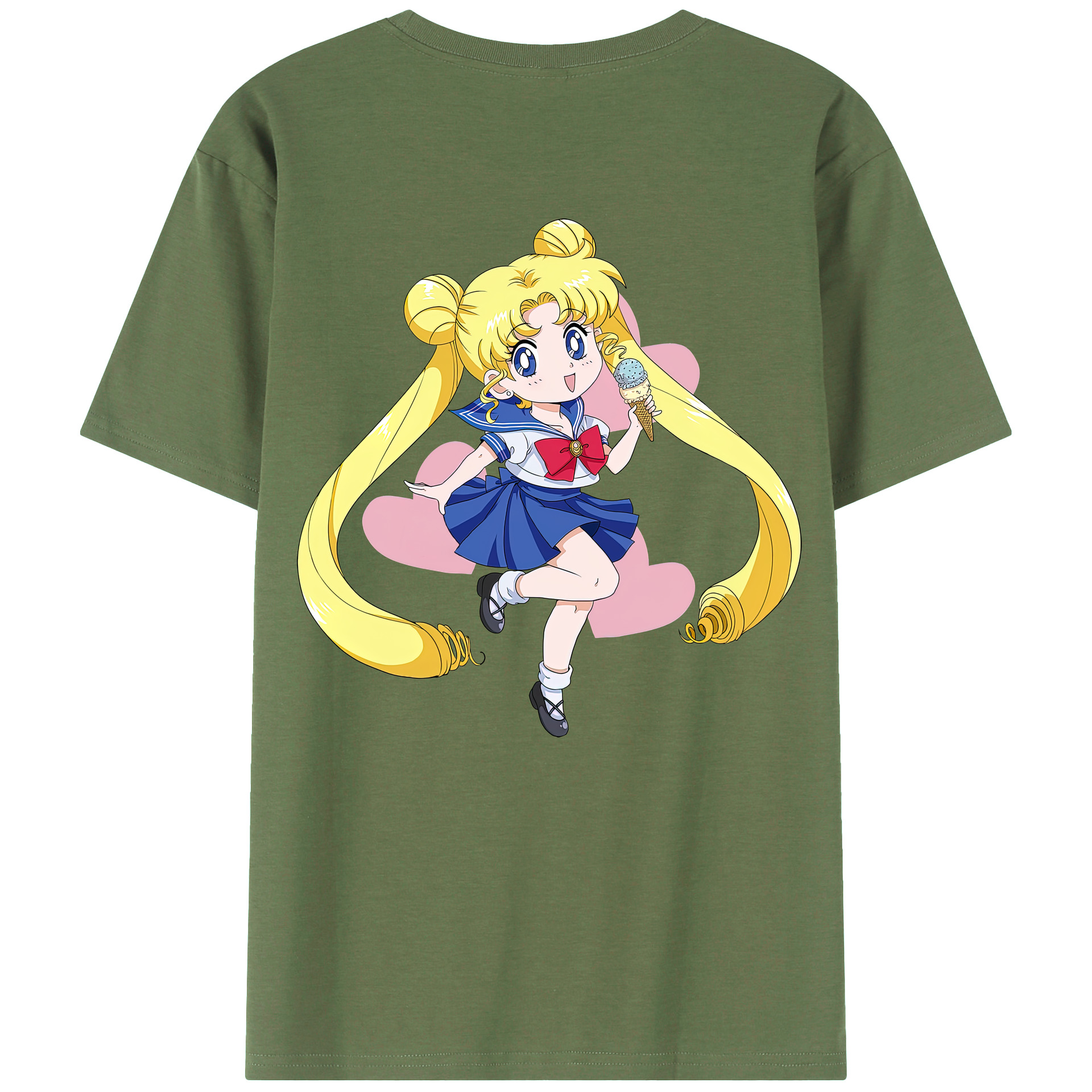 （画像用） 美少女戦士セーラームーン 愛野 美奈子 あいの みなこ Sailor Moon Aino Minako 綿100％ メンズ半袖Tシャツ（バックプリント） 通気性